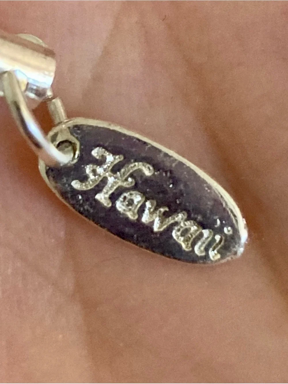 Laule’a Hawaii Floral Cross turtle plumeria silver tone phone charm NWOT